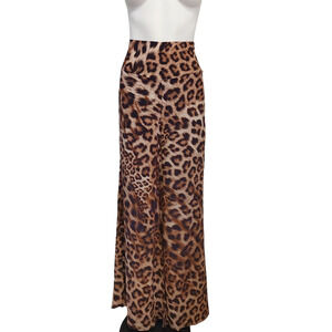 ERIKA PENA Pya Palazzo Animal High Waisted leopard print wide leg pants XS NEW